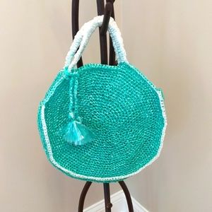 Capri Circle bag made from plarn, white/gr…